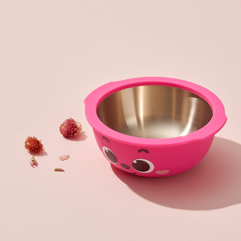 놋반 안성맞춤 방짜유기 핑크퐁 볼 이유식기